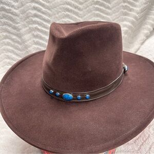 Vintage Bailey U-Rollit New West Men's Dark Brown Velvet Felt Cowboy Hat Size 7